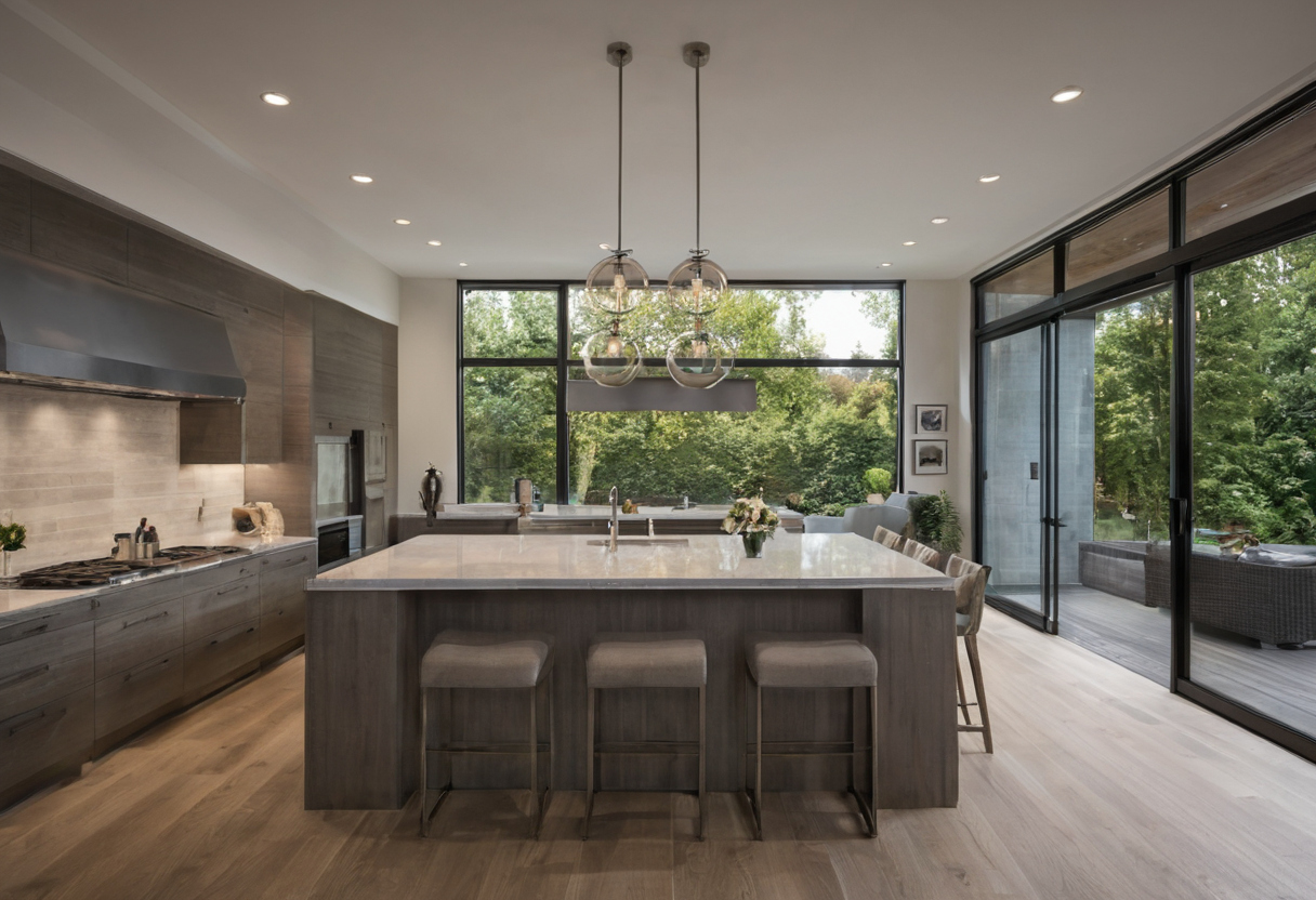 How should a homeowner build a quote-ready interior design budget worksheet shown in a luxury residential interior